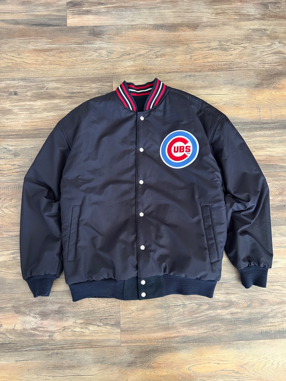 Vintage Chicago Cubs JH Designs Reversible Wool Varsity Jacket XL - Picture 7 of 11